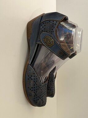 Spring Step Americana Sandal Blue Mary Jane Pump Straps Shoes Womens Size 40 EUC